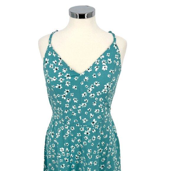 Market & Spruce Floral Painted Daisy Strappy Dress Blue Size Large NWT - Picture 2 of 11